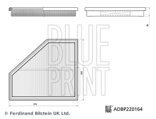 Filtro de aire (de coche) Blue Print ref. ADBP220164
