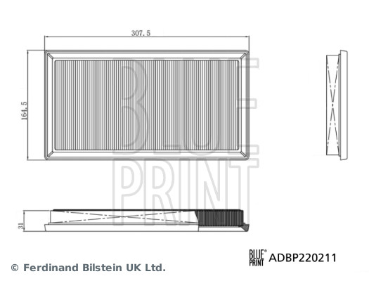 Filtro de ar Blue Print ADBP220211