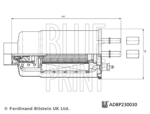 Filtre à carburant (Filtre à gasoil) Blue Print ADBP230030