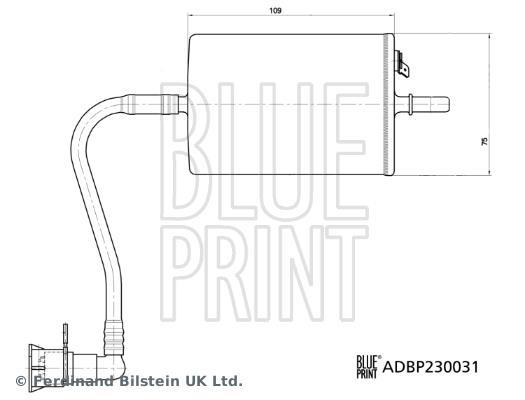 Filtre à carburant (Filtre à gasoil) Blue Print ref. ADBP230031