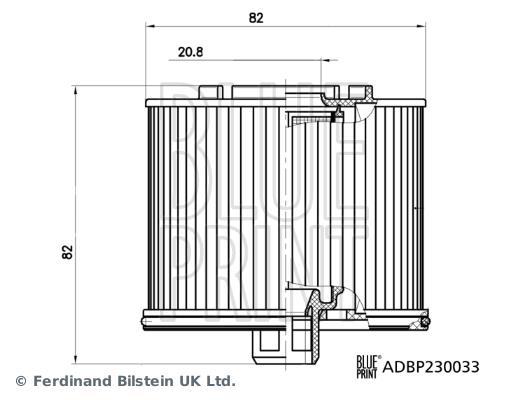 Filtre à carburant (Filtre à gasoil) Blue Print ref. ADBP230033