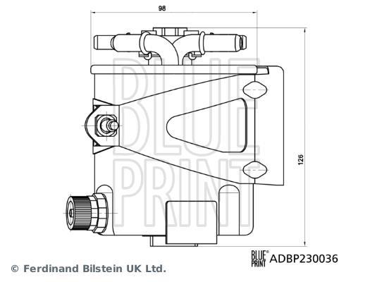 Filtre à carburant (Filtre à gasoil) Blue Print ref. ADBP230036