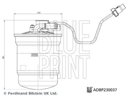 Filtre à carburant (Filtre à gasoil) Blue Print ref. ADBP230037
