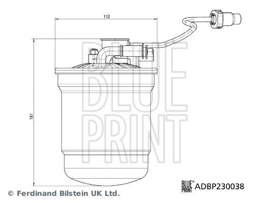 Filtre à carburant (Filtre à gasoil) Blue Print ADBP230038