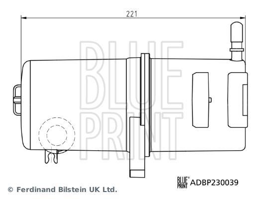 Filtre à carburant (Filtre à gasoil) Blue Print ADBP230039