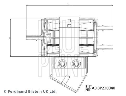 Filtre à carburant (Filtre à gasoil) Blue Print ADBP230040