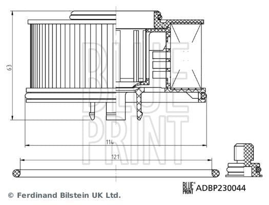 Filtre à carburant (Filtre à gasoil) Blue Print ADBP230044