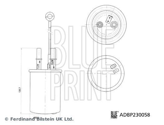 Filtre à carburant (Filtre à gasoil) Blue Print ref. ADBP230058