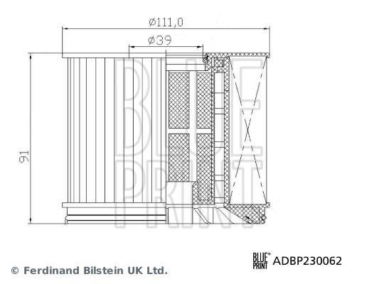 Filtre à carburant (Filtre à gasoil) Blue Print ADBP230062