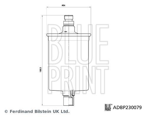 Filtre à carburant (Filtre à gasoil) Blue Print ref. ADBP230079