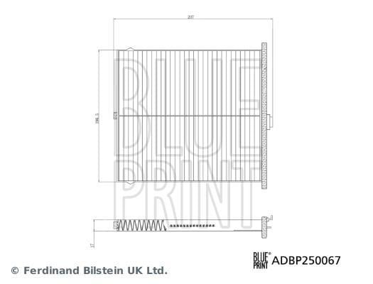 Filtre d'habitacle (Filtre à pollen) Blue Print ref. ADBP250067