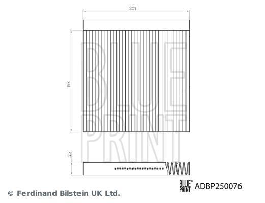 Filtre d'habitacle (Filtre à pollen) Blue Print ref. ADBP250076