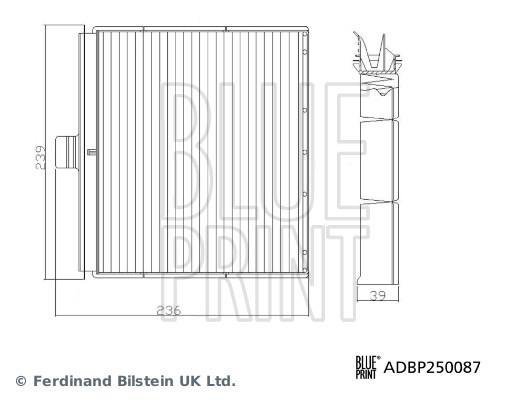 Filtre d'habitacle (Filtre à pollen) Blue Print ref. ADBP250087
