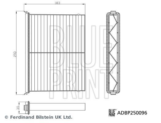 Filtre d'habitacle (Filtre à pollen) Blue Print  ref. ADBP250096
