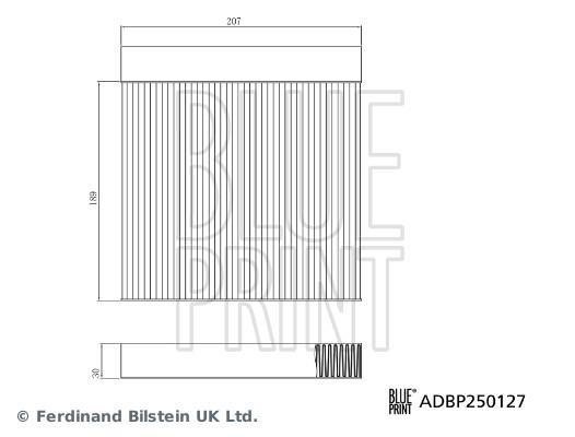 Filtre d'habitacle (Filtre à pollen) Blue Print ref. ADBP250127