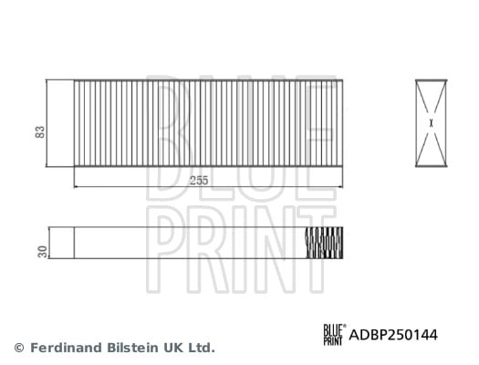 Kit de filtres, air d'habitacle (Filtre à pollen) Blue Print  ref. ADBP250144