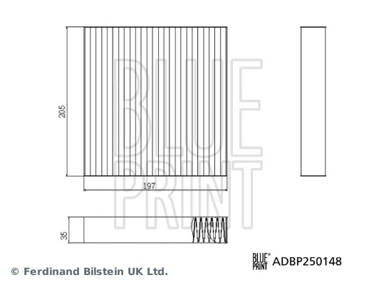 Filtro de habitáculo Blue Print ref. ADBP250148