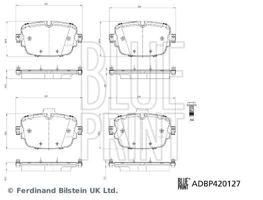 Jeu de 4 plaquettes de frein Blue Print ref. ADBP420127