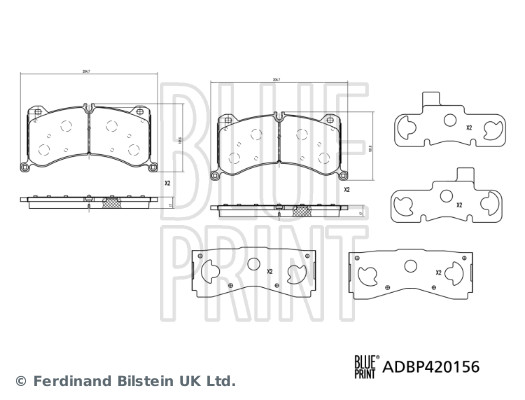 Jogo de 4 pastilhas de travão Blue Print ref. ADBP420156