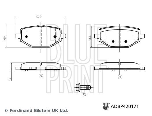 Jeu de 4 plaquettes de frein Blue Print ref. ADBP420171