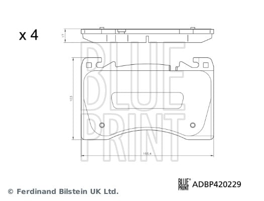 Jeu de 4 plaquettes de frein Blue Print ADBP420229