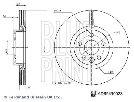 Discos de travão Blue Print ADBP430028