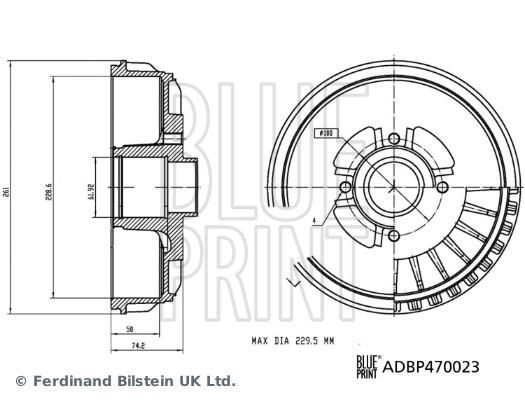 Tambour de frein Blue Print ref. ADBP470023