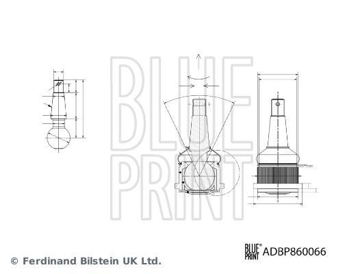 Rotule de suspension (Rotule de pivot) Blue Print ref. ADBP860066