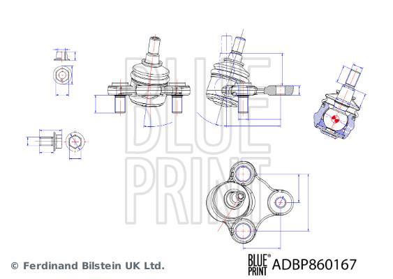Rotule de suspension (Rotule de pivot) Blue Print ADBP860167