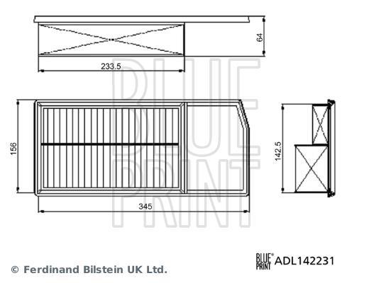 Filtro de aire (de coche) Blue Print ref. ADL142231