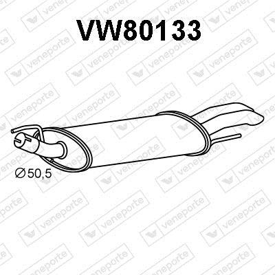 Silencieux arrière (Pot d'échappement) VENEPORTE S.A. ref. VW80133