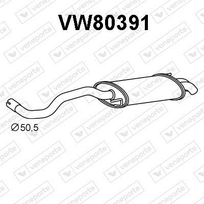 Silencieux arrière (Pot d'échappement) VENEPORTE S.A. ref. VW80391