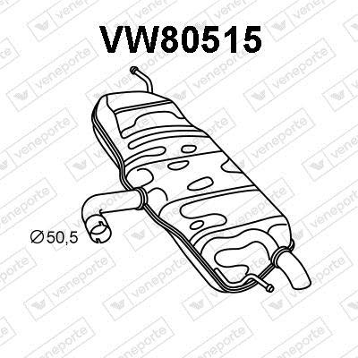 Silencieux arrière (Pot d'échappement) VENEPORTE S.A. ref. VW80515