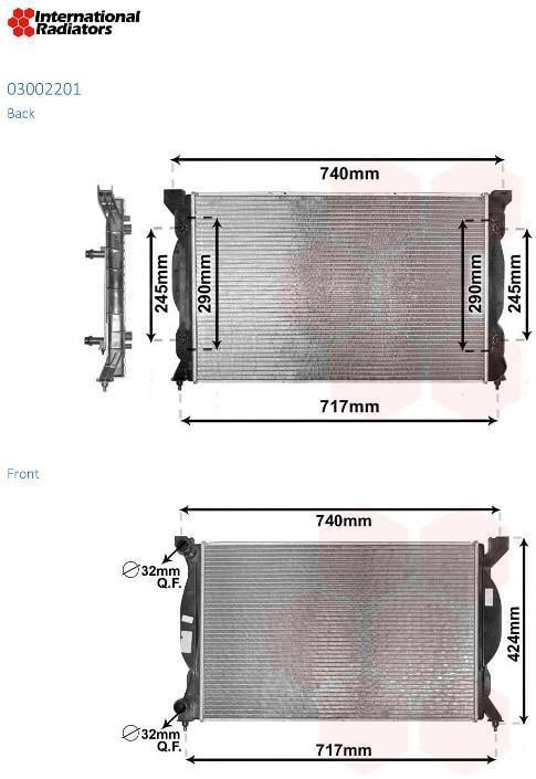 Radiateur moteur (Radiateur de refroidissement) VAN WEZEL ref. 03002201