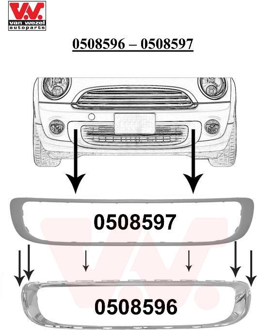 Grille de ventilation, pare-chocs VAN WEZEL ref. 0508596