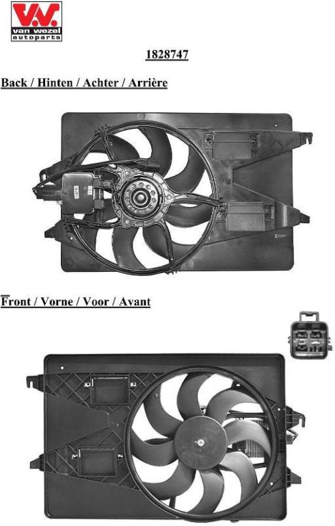 Ventilateur de refroidissement du moteur (Motoventilateur) VAN WEZEL ref. 1828747