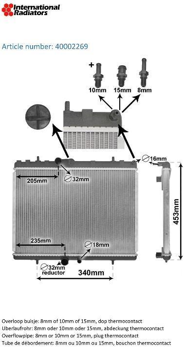 Radiador motor VAN WEZEL 40002269
