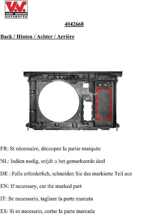 Revêtement avant  VAN WEZEL ref. 4042668