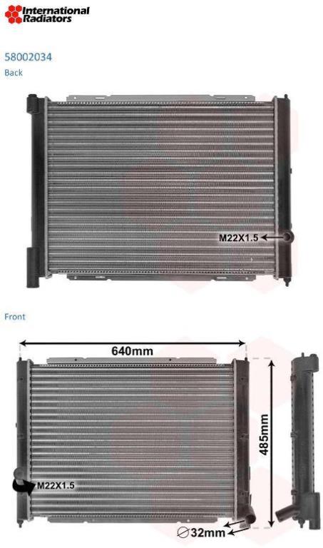 Radiateur moteur (Radiateur de refroidissement) VAN WEZEL 58002034