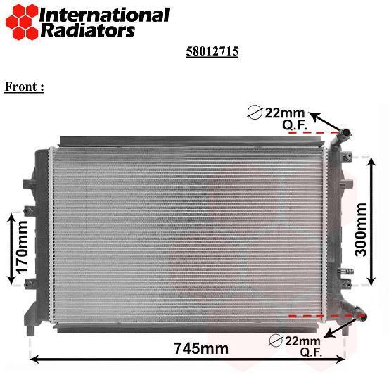 Radiador motor VAN WEZEL 58012715