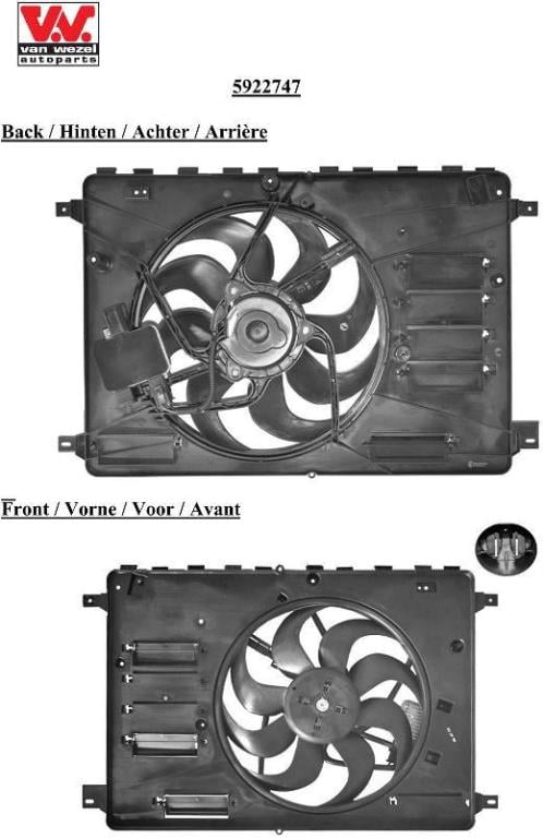 Ventilador, refrigeración del motor VAN WEZEL ref. 5922747