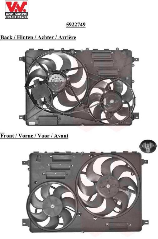 Ventilador, refrigeración del motor VAN WEZEL ref. 5922749