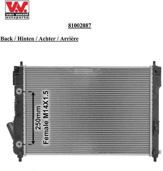 Radiateur moteur (Radiateur de refroidissement) VAN WEZEL 81002087