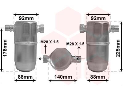 Filtre déshydrateur du circuit de climatisation VAN WEZEL ref. 0300D154