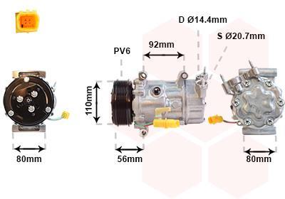 Compresseur, climatisation VAN WEZEL ref. 0600K416