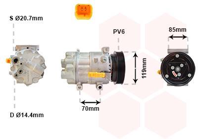 Compresseur, climatisation VAN WEZEL ref. 0900K253
