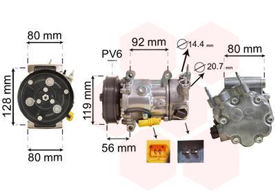 Compresseur, climatisation VAN WEZEL ref. 0900K255