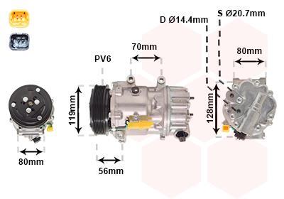 Compresseur, climatisation VAN WEZEL 0900K256