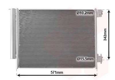 Condenseur, climatisation (Radiateur de climatisation) VAN WEZEL ref. 15005700