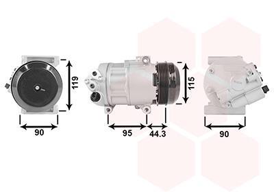 Compresseur, climatisation VAN WEZEL 1700K330